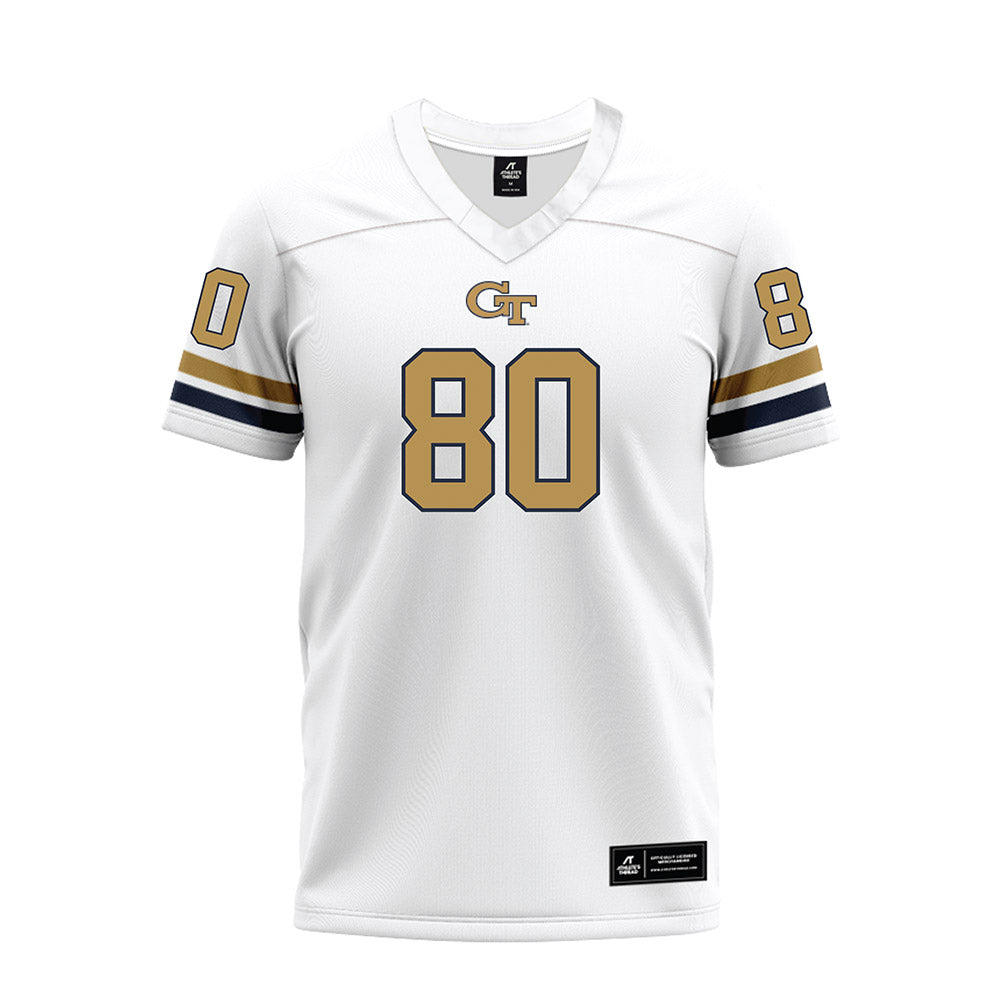 Georgia Tech - NCAA Football : Connor Roush - White Premium Football Jersey-0