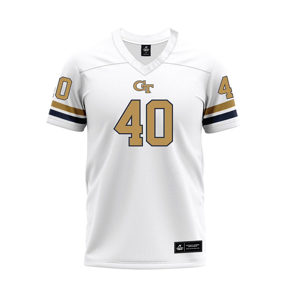Georgia Tech - NCAA Football : Jordan Woods - White Premium Football Jersey-0