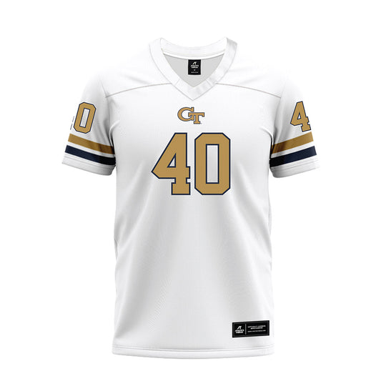 Georgia Tech - NCAA Football : Jordan Woods - White Premium Football Jersey-0