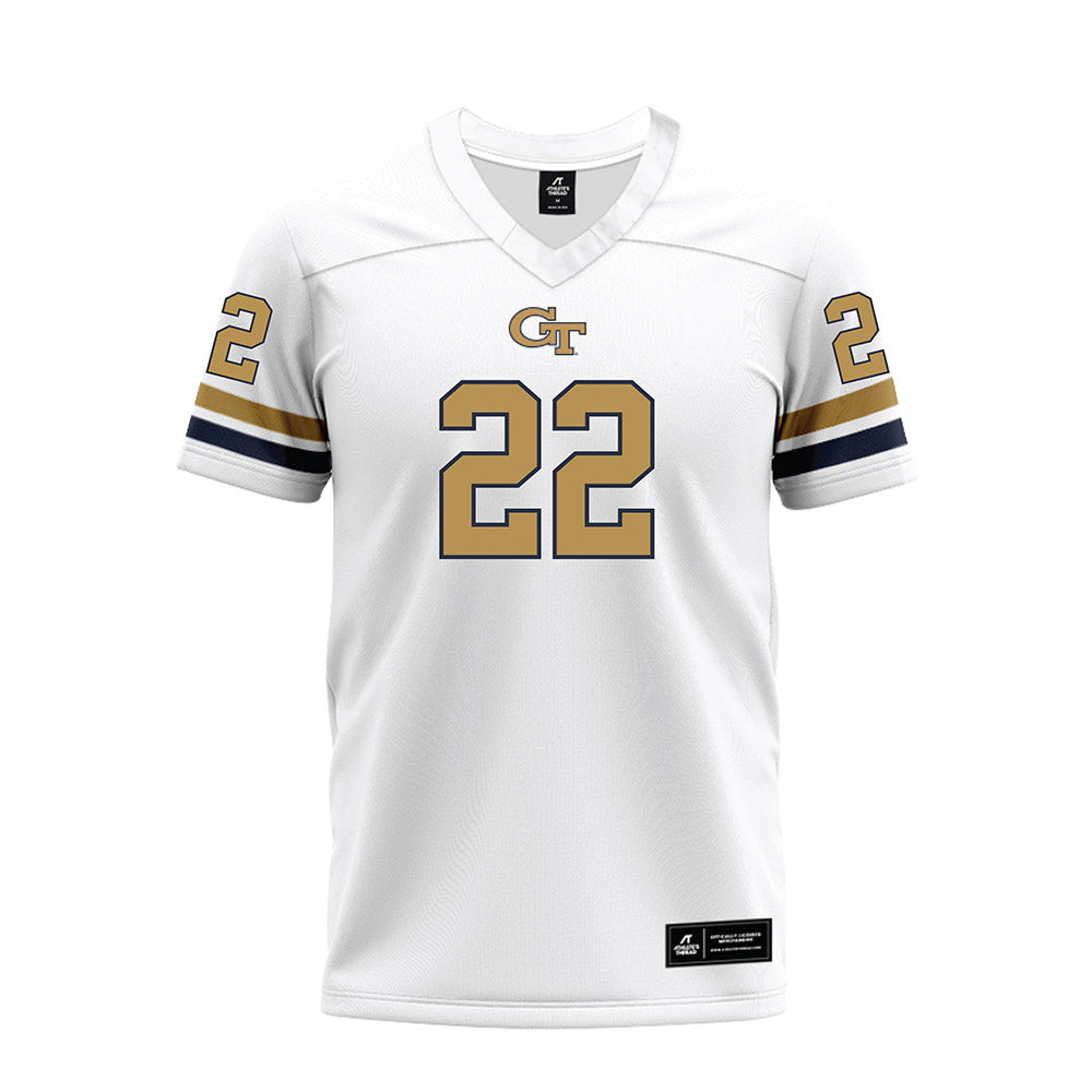 Georgia Tech - NCAA Football : D.J. Moore - White Premium Football Jersey-0