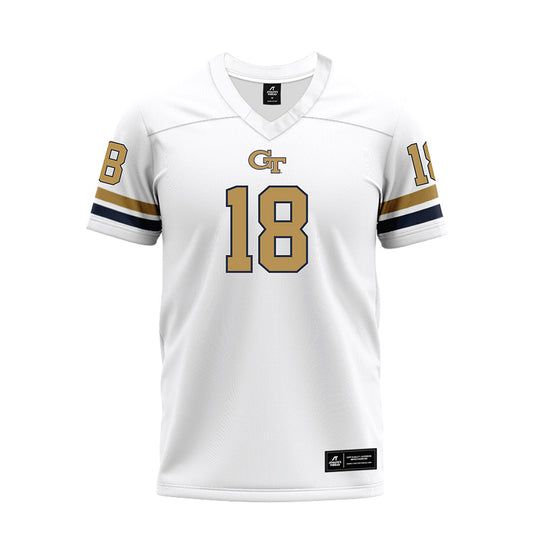 Georgia Tech - NCAA Football : Troy Stevenson - White Premium Football Jersey-0