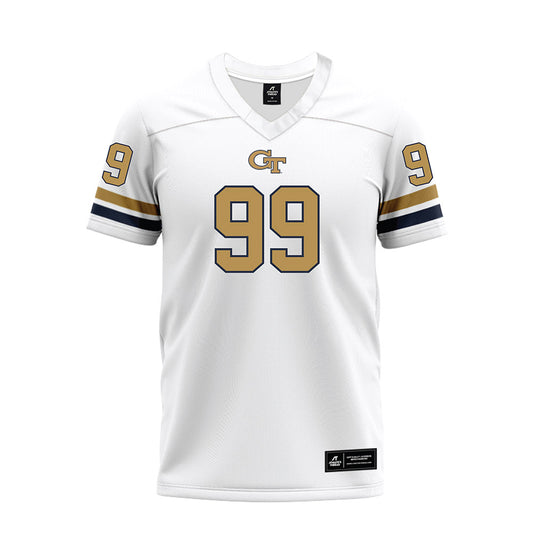 Georgia Tech - NCAA Football : Jordan van den Berg - White Premium Football Jersey-0