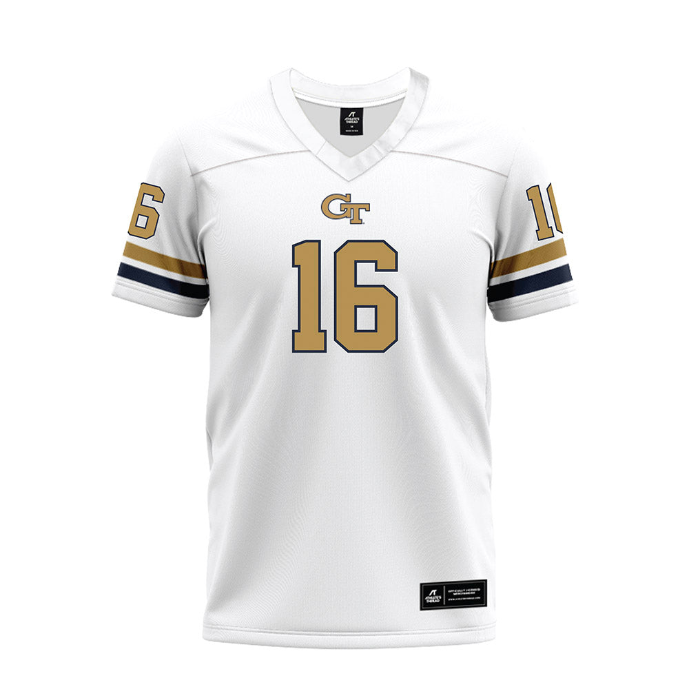 Georgia Tech - NCAA Football : Kelvin Hill Jr - White Premium Football Jersey-0
