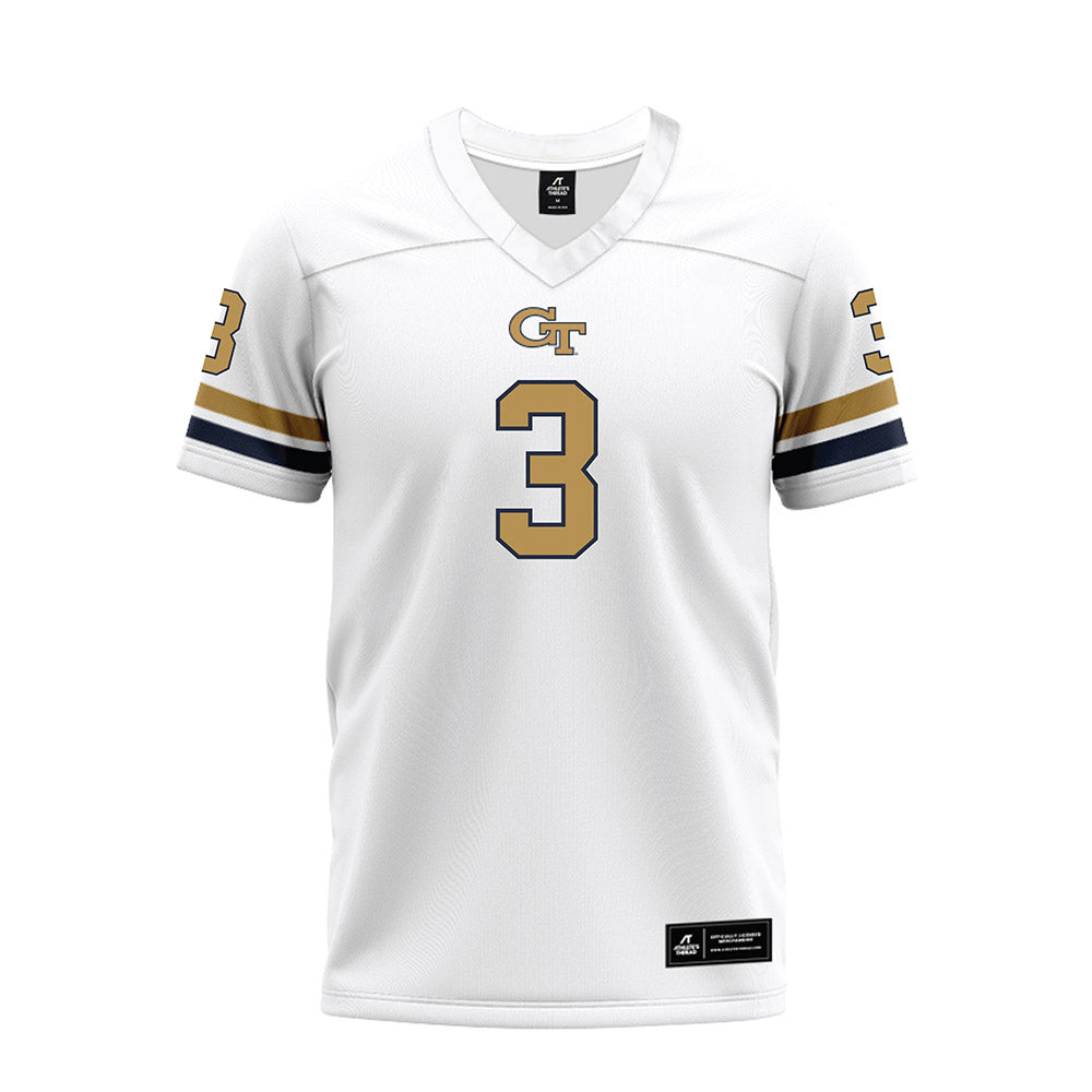 Georgia Tech - NCAA Football : Ahmari Harvey - White Premium Football Jersey-0