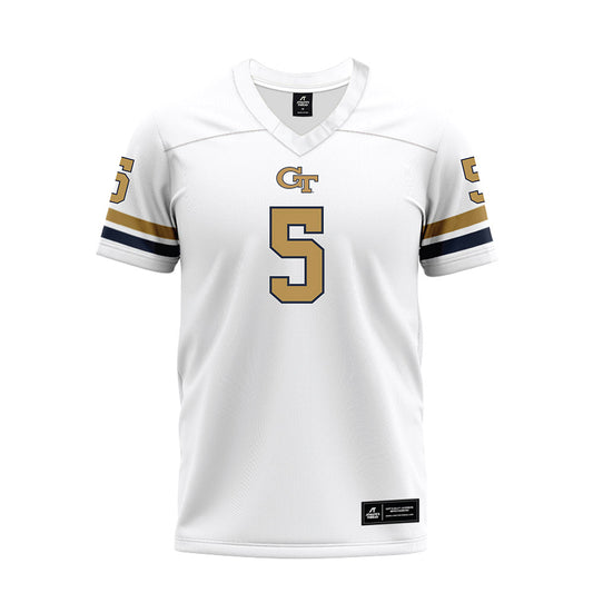 Georgia Tech - NCAA Football : Clayton Powell-Lee - White Premium Football Jersey-0