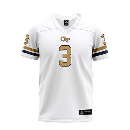 Georgia Tech - NCAA Football : Jaylen Mbakwe - White Premium Football Jersey-0