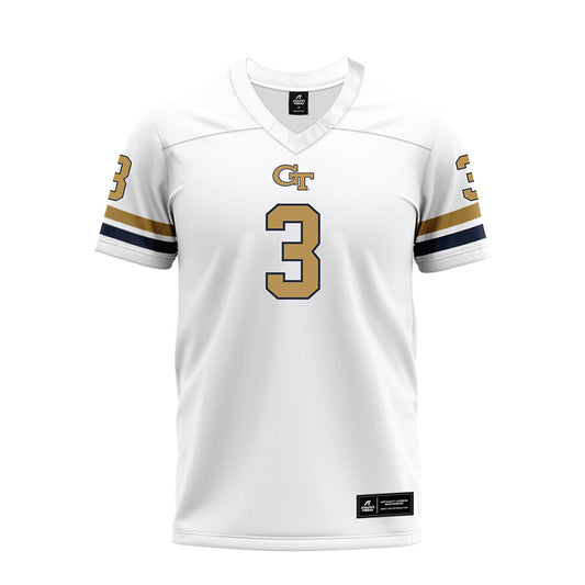 Georgia Tech - NCAA Football : Jaylen Mbakwe - White Premium Football Jersey-0
