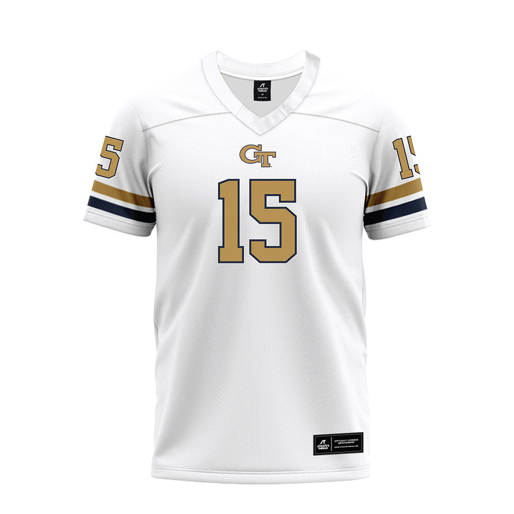 Georgia Tech - NCAA Football : Alberto Mendoza - White Premium Football Jersey-0