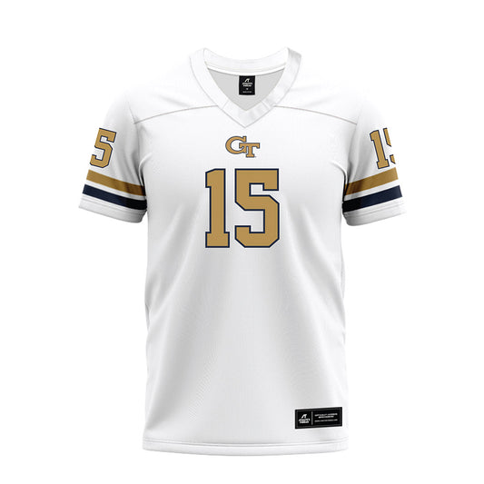 Georgia Tech - NCAA Football : Alberto Mendoza - White Premium Football Jersey-0