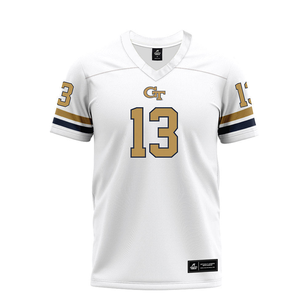 Georgia Tech - NCAA Football : Savion Riley - White Premium Football Jersey-0