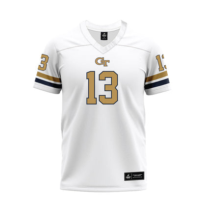 Georgia Tech - NCAA Football : Savion Riley - White Premium Football Jersey-0