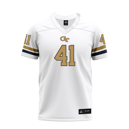 Georgia Tech - NCAA Football : Landon Shaffer - White Premium Football Jersey-0