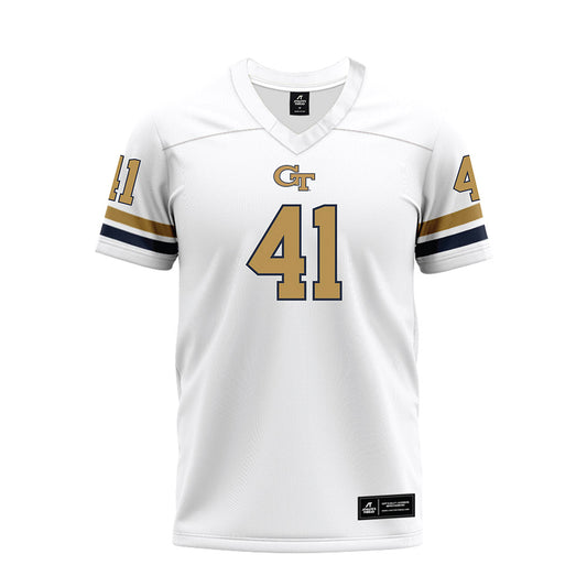 Georgia Tech - NCAA Football : Landon Shaffer - White Premium Football Jersey-0
