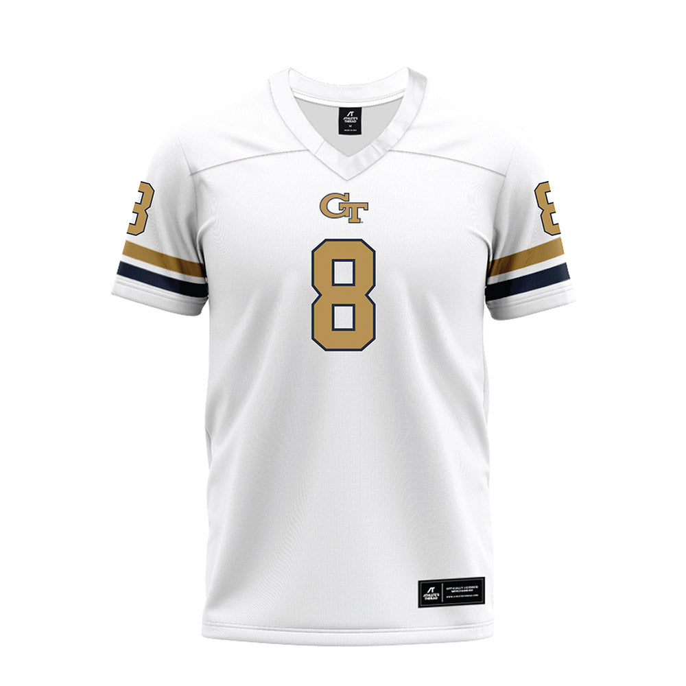 Georgia Tech - NCAA Football : Jordan Boyd - White Premium Football Jersey-0