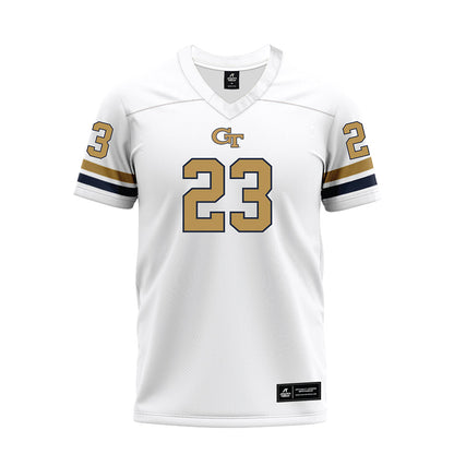 Georgia Tech - NCAA Football : Zachary Tobe - White Premium Football Jersey-0