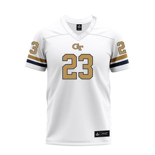 Georgia Tech - NCAA Football : Zachary Tobe - White Premium Football Jersey-0