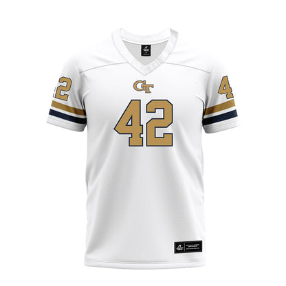 Georgia Tech - NCAA Football : Luke Laughter - White Premium Football Jersey-0