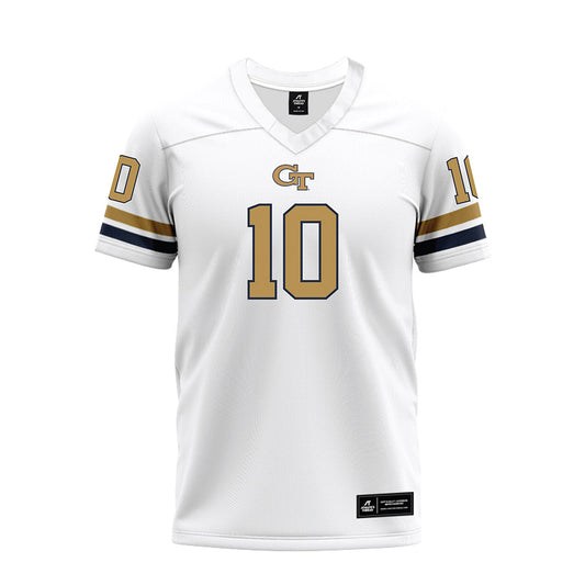 Georgia Tech - NCAA Football : Haynes King - White Premium Football Jersey-0