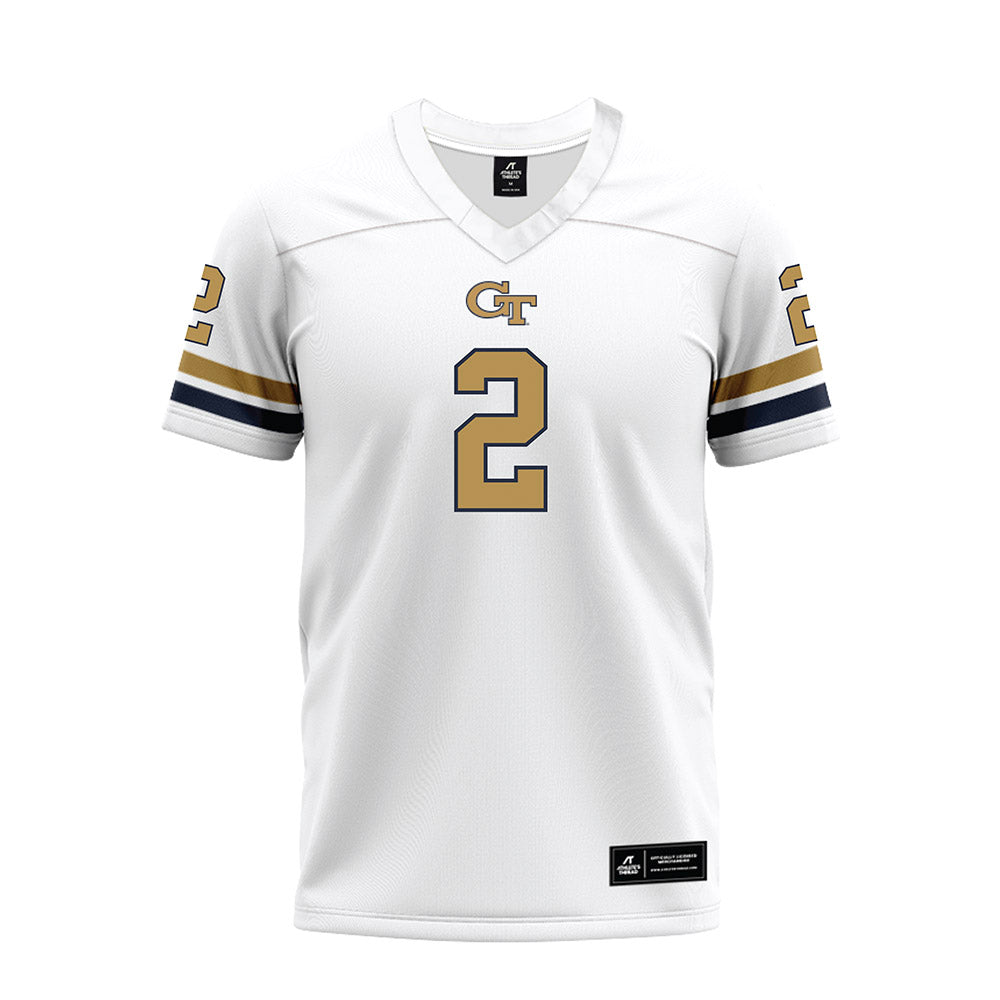 Georgia Tech - NCAA Football : Ej Lightsey - White Premium Football Jersey-0