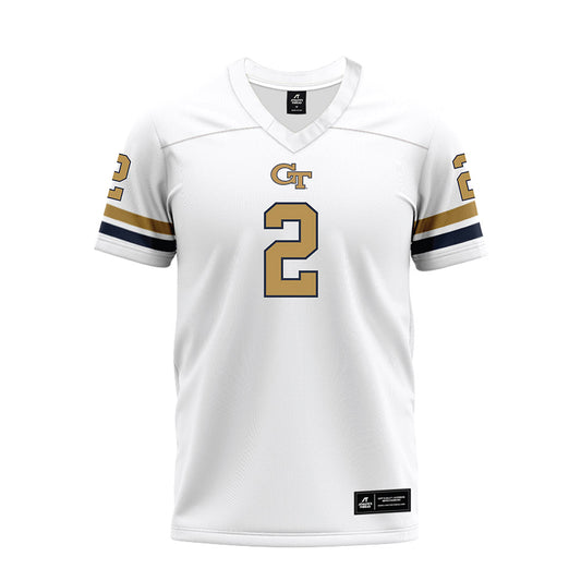 Georgia Tech - NCAA Football : Ej Lightsey - White Premium Football Jersey-0