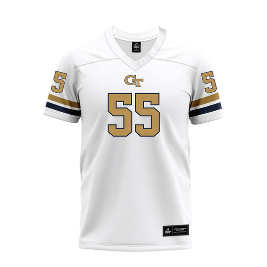 Georgia Tech - NCAA Football : Christian Garrett - White Premium Football Jersey-0