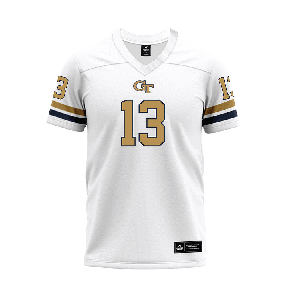 Georgia Tech - NCAA Football : Rahkeem Smith - White Premium Football Jersey-0