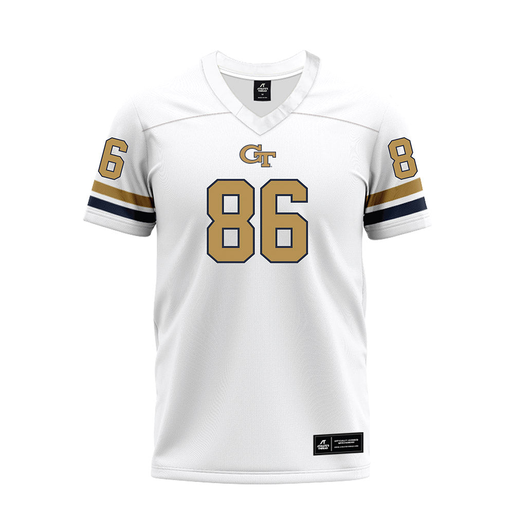 Georgia Tech - NCAA Football : Kevin Roche Jr - White Premium Football Jersey-0