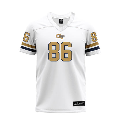 Georgia Tech - NCAA Football : Kevin Roche Jr - White Premium Football Jersey-0