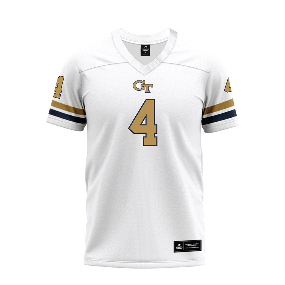 Georgia Tech - NCAA Football : Daiquan White - White Premium Football Jersey-0