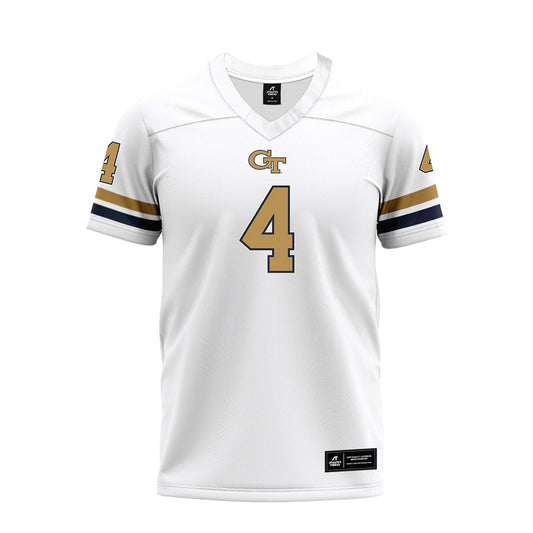 Georgia Tech - NCAA Football : Daiquan White - White Premium Football Jersey-0