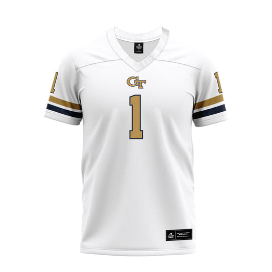 Georgia Tech - NCAA Football : Jamal Haynes - White Premium Football Jersey-0