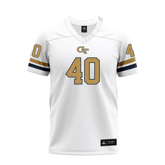 Georgia Tech - NCAA Football : Joshua Taylor - White Premium Football Jersey-0