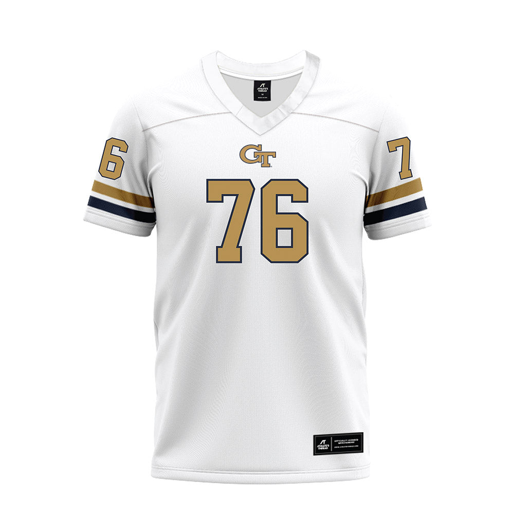 Georgia Tech - NCAA Football : Krew Moledor - White Premium Football Jersey-0