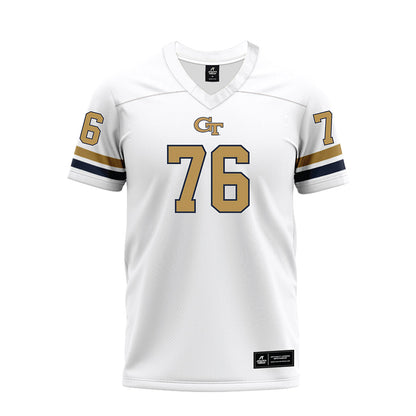 Georgia Tech - NCAA Football : Krew Moledor - White Premium Football Jersey-0
