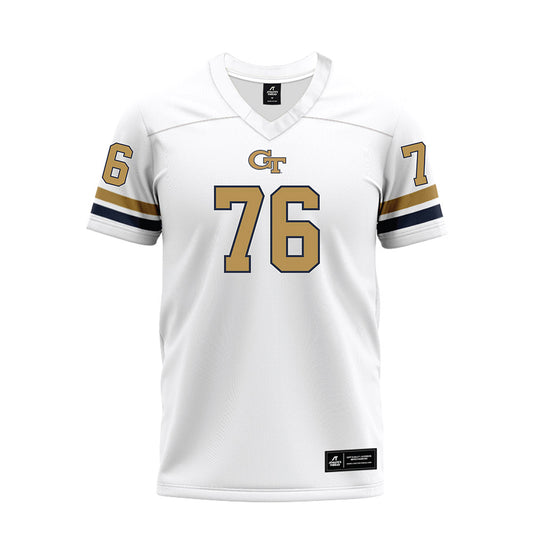 Georgia Tech - NCAA Football : Krew Moledor - White Premium Football Jersey-0