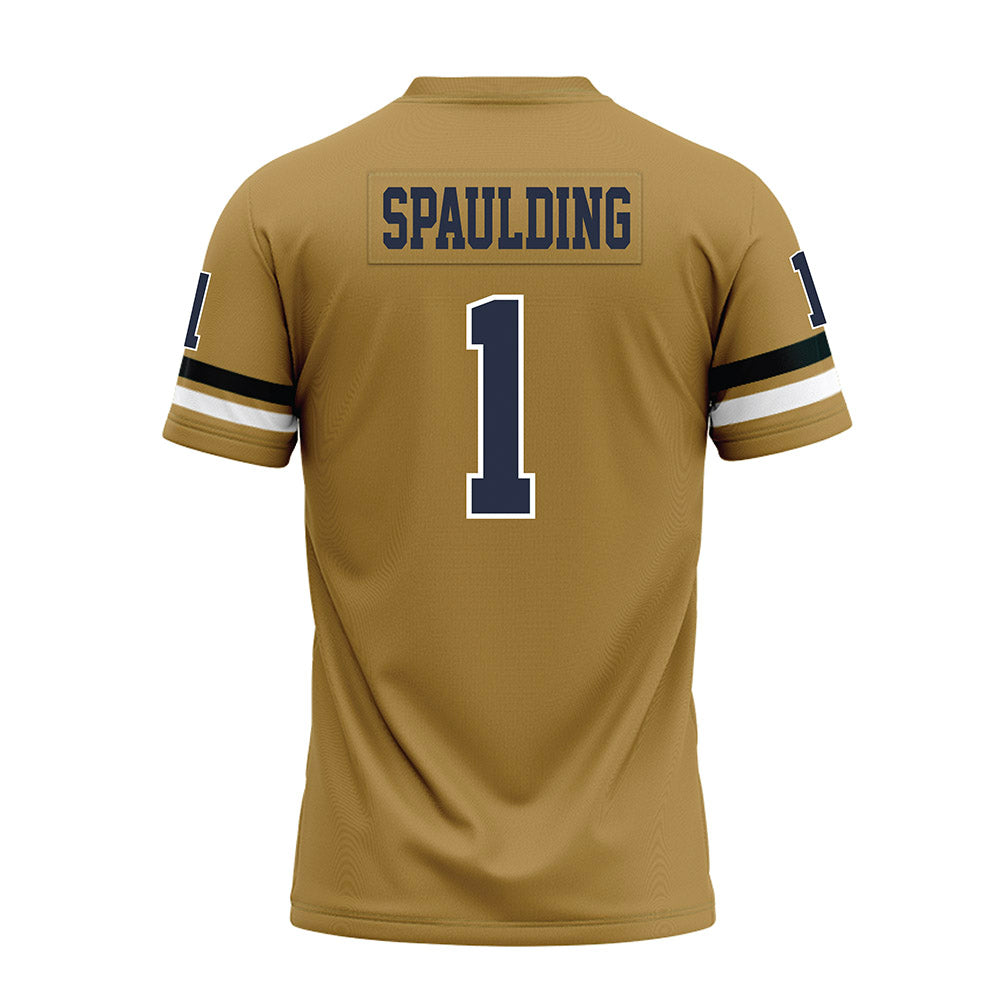 Georgia Tech - NCAA Football : Cayman Spaulding - Gold Premium Football Jersey-1
