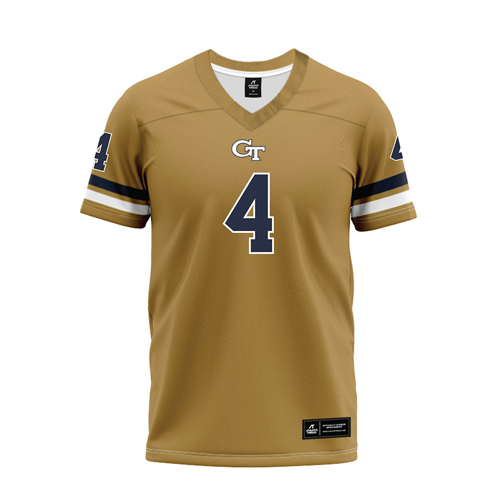 Georgia Tech - NCAA Football : Daiquan White - Gold Premium Football Jersey-0