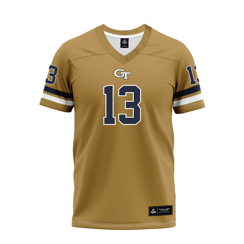 Georgia Tech - NCAA Football : Rahkeem Smith - Gold Premium Football Jersey-0