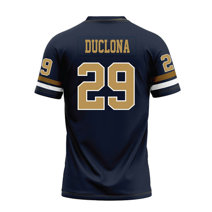 Georgia Tech - NCAA Football : Jonas Duclona - Blue Premium Football Jersey-1