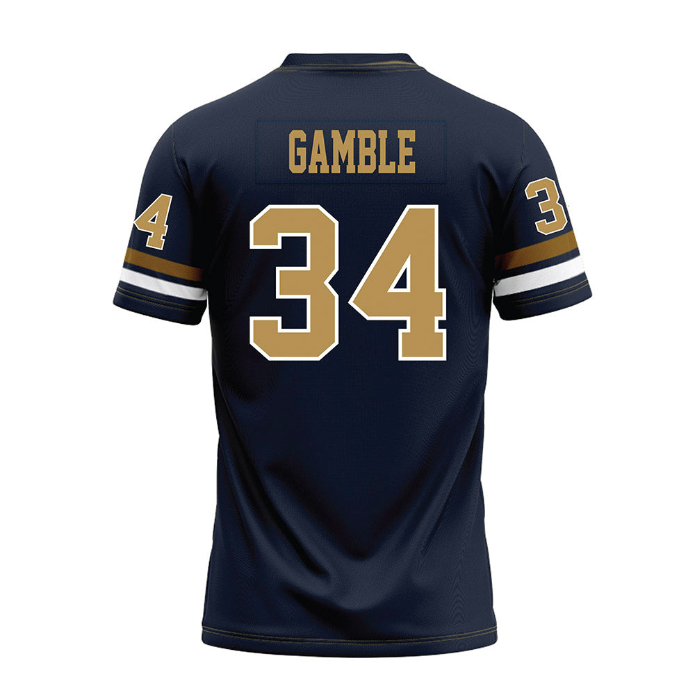Georgia Tech - NCAA Football : CJ Gamble - Blue Premium Football Jersey-1
