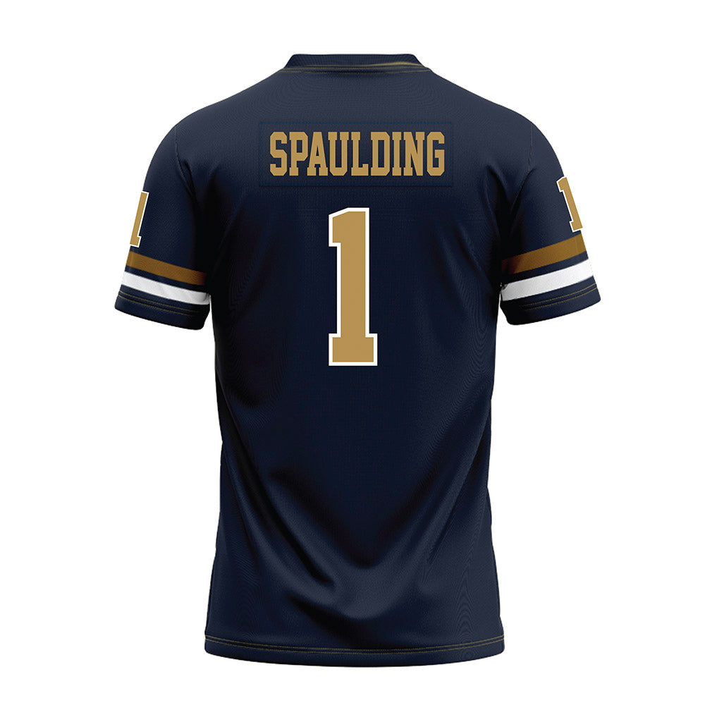 Georgia Tech - NCAA Football : Cayman Spaulding - Blue Premium Football Jersey-1