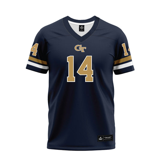 Georgia Tech - NCAA Football : Jyron Gilmore - Blue Premium Football Jersey-0