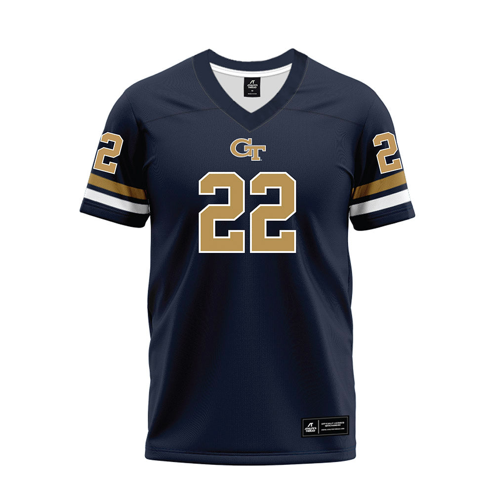 Georgia Tech - NCAA Football : Justice Haynes - Blue Premium Football Jersey-0