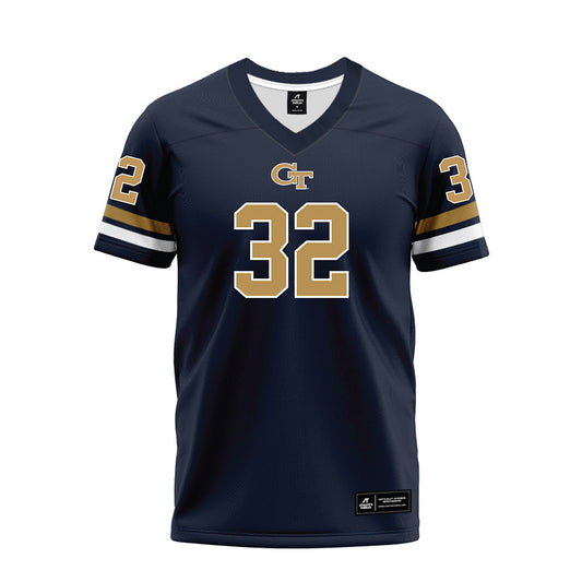 Georgia Tech - NCAA Football : Jayden Barr - Blue Premium Football Jersey-0