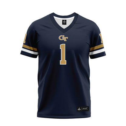 Georgia Tech - NCAA Football : Cayman Spaulding - Blue Premium Football Jersey-0