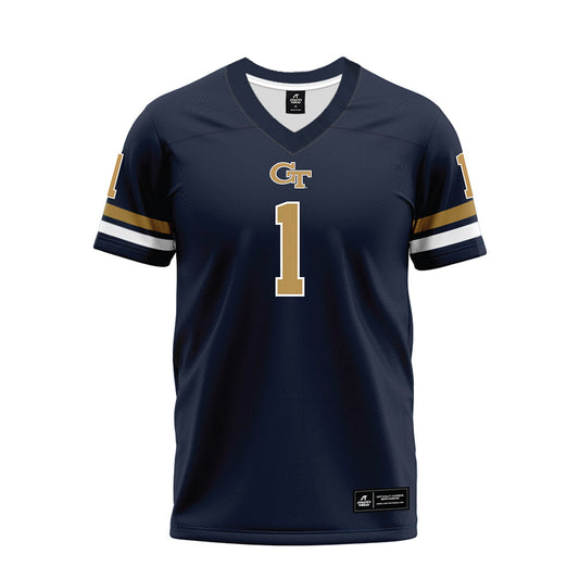 Georgia Tech - NCAA Football : Cayman Spaulding - Blue Premium Football Jersey-0