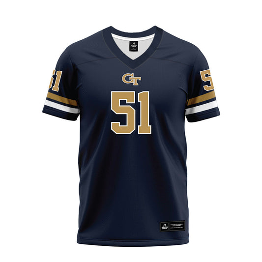 Georgia Tech - NCAA Football : Kevin Peay - Blue Premium Football Jersey-0