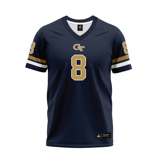 Georgia Tech - NCAA Football : Gavin Harris - Blue Premium Football Jersey-0