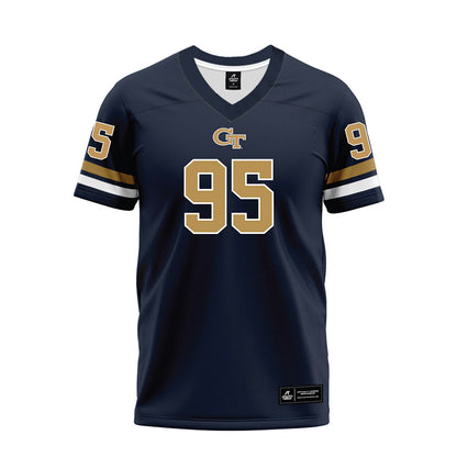 Georgia Tech - NCAA Football : Jason Moore - Blue Premium Football Jersey-0