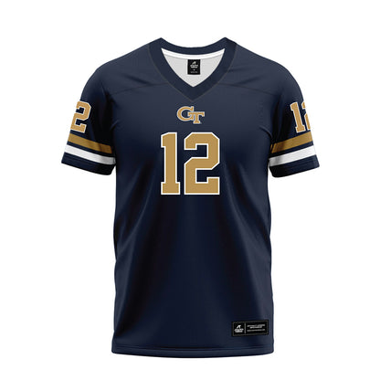 Georgia Tech - NCAA Football : Cole Bergeron - Blue Premium Football Jersey-0